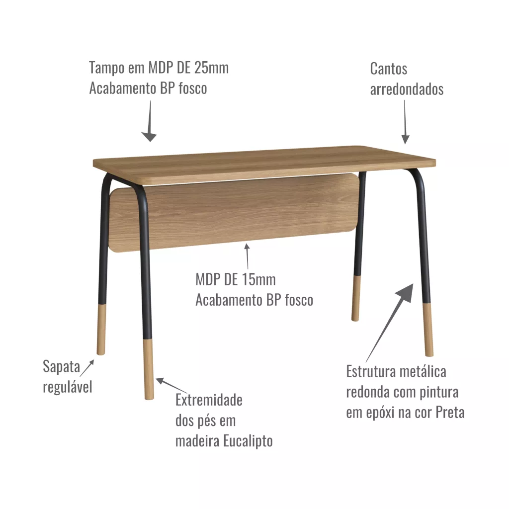 Mesa Escrivaninha Flexus 120cm