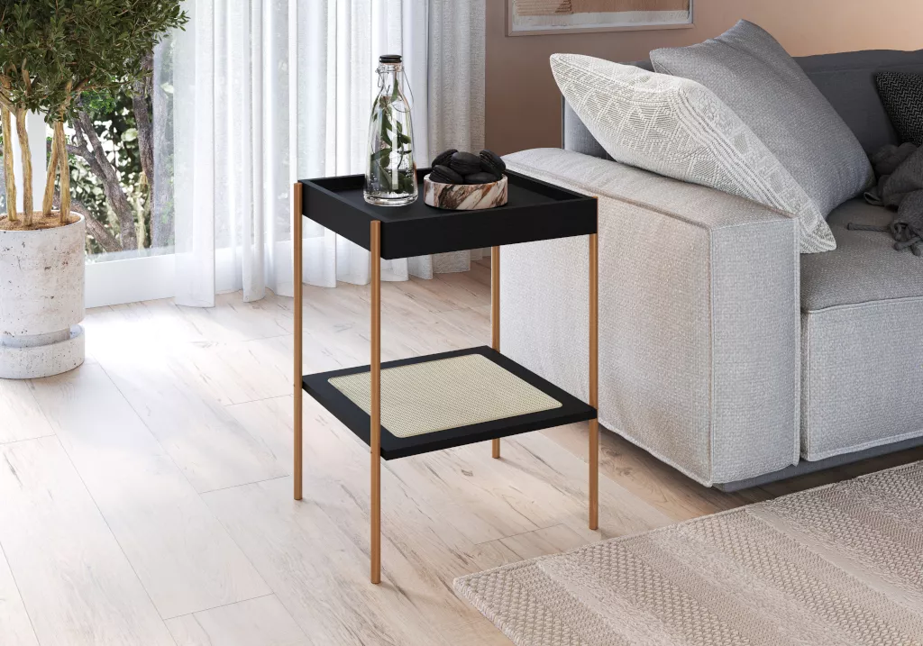 Mesa Lateral Oslo Pés Em Aço