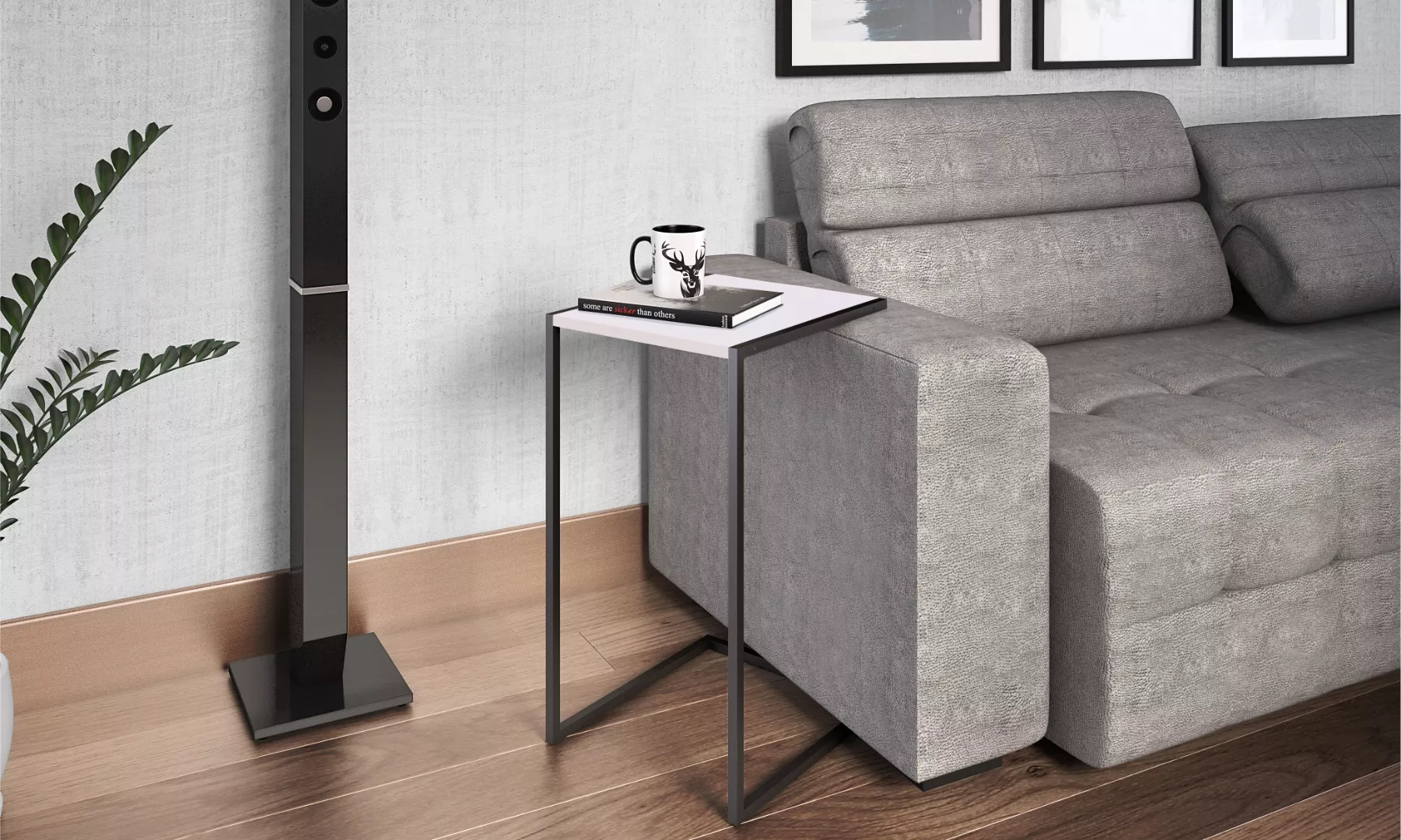 Mesa Lateral Tube Quadrada