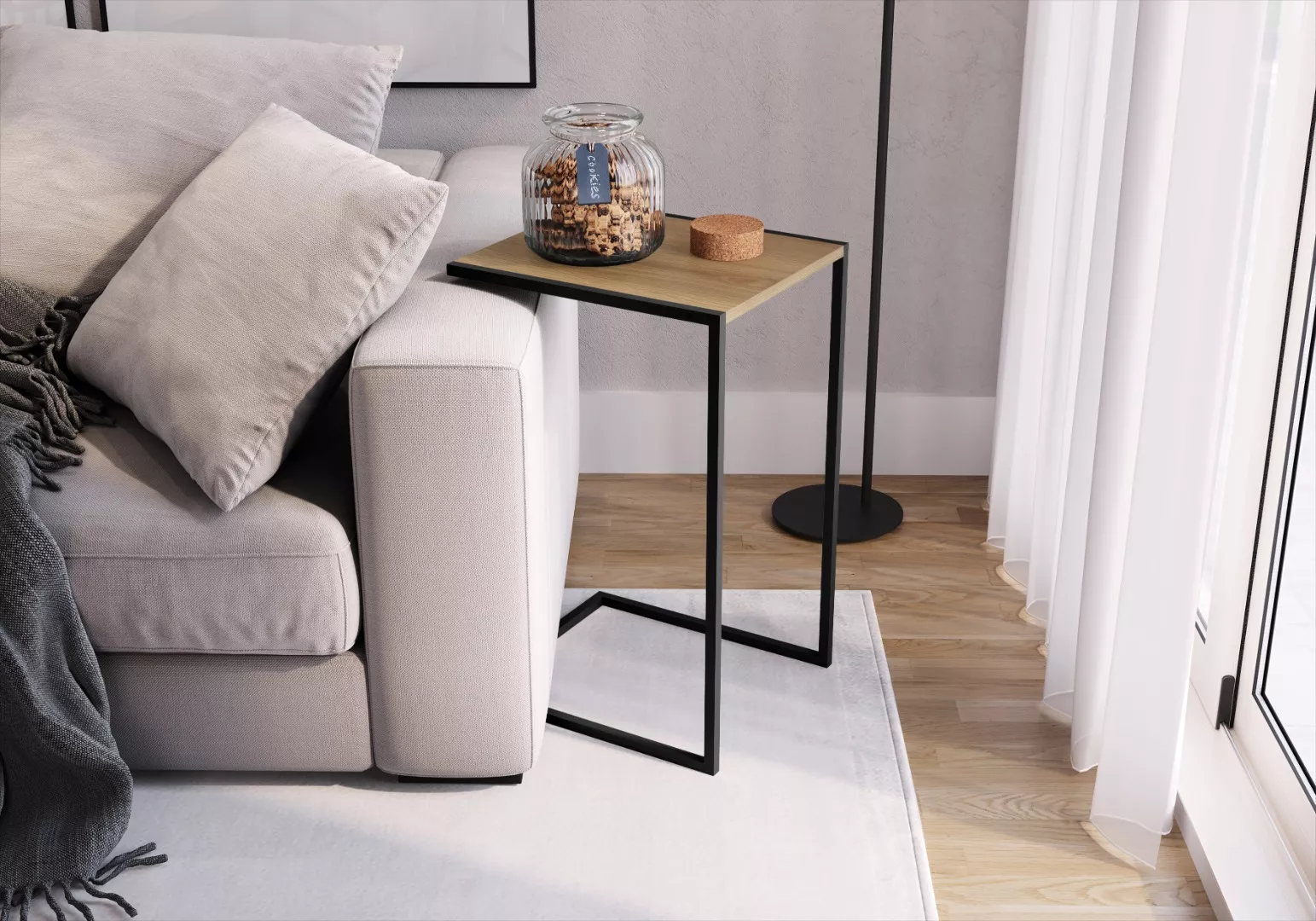 Mesa Lateral Tube Quadrada