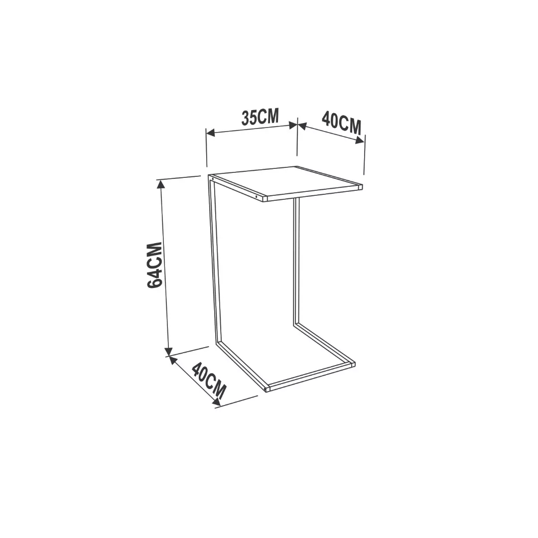 Mesa Lateral Tube Quadrada