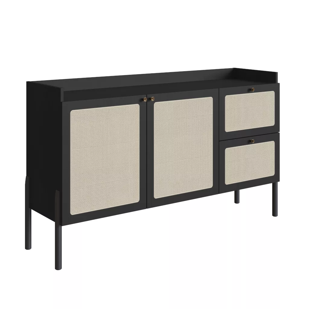 Balcão Buffet Oslo 139cm Pés Em Madeira