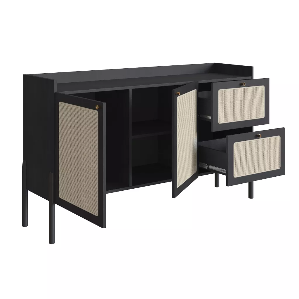 Balcão Buffet Oslo 139cm Pés Em Madeira