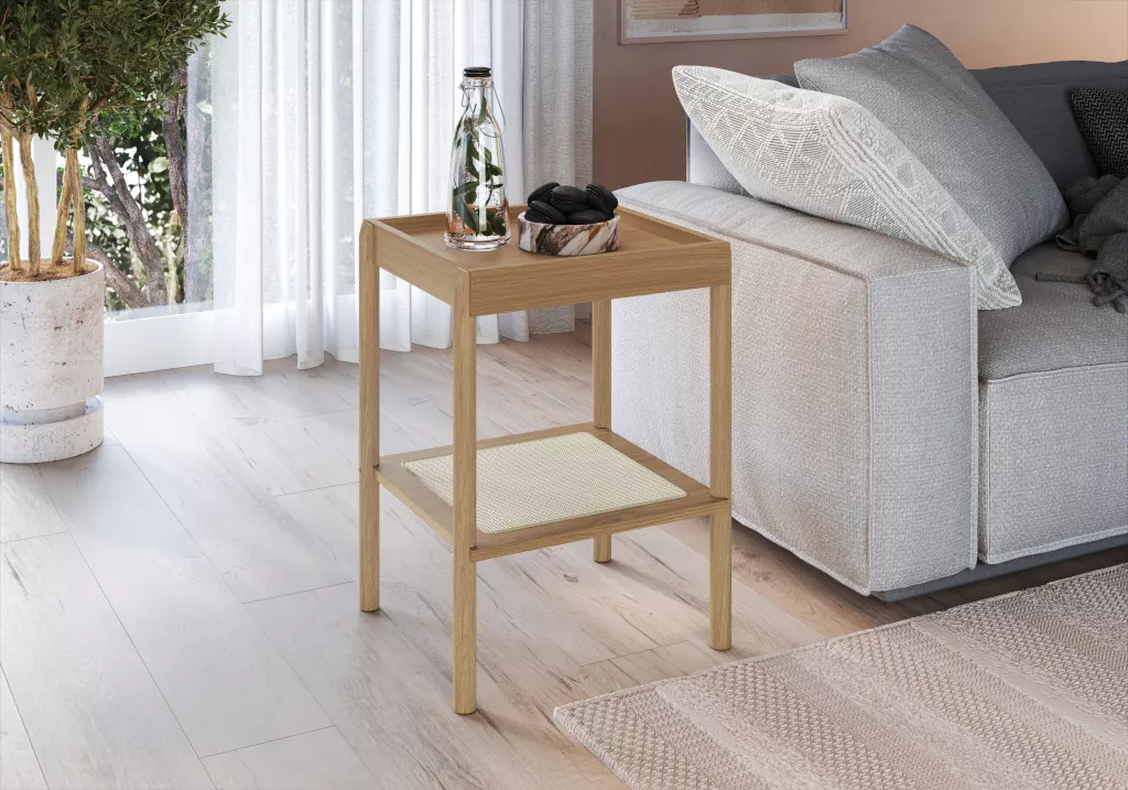 Mesa Lateral Oslo Pés Em Madeira
