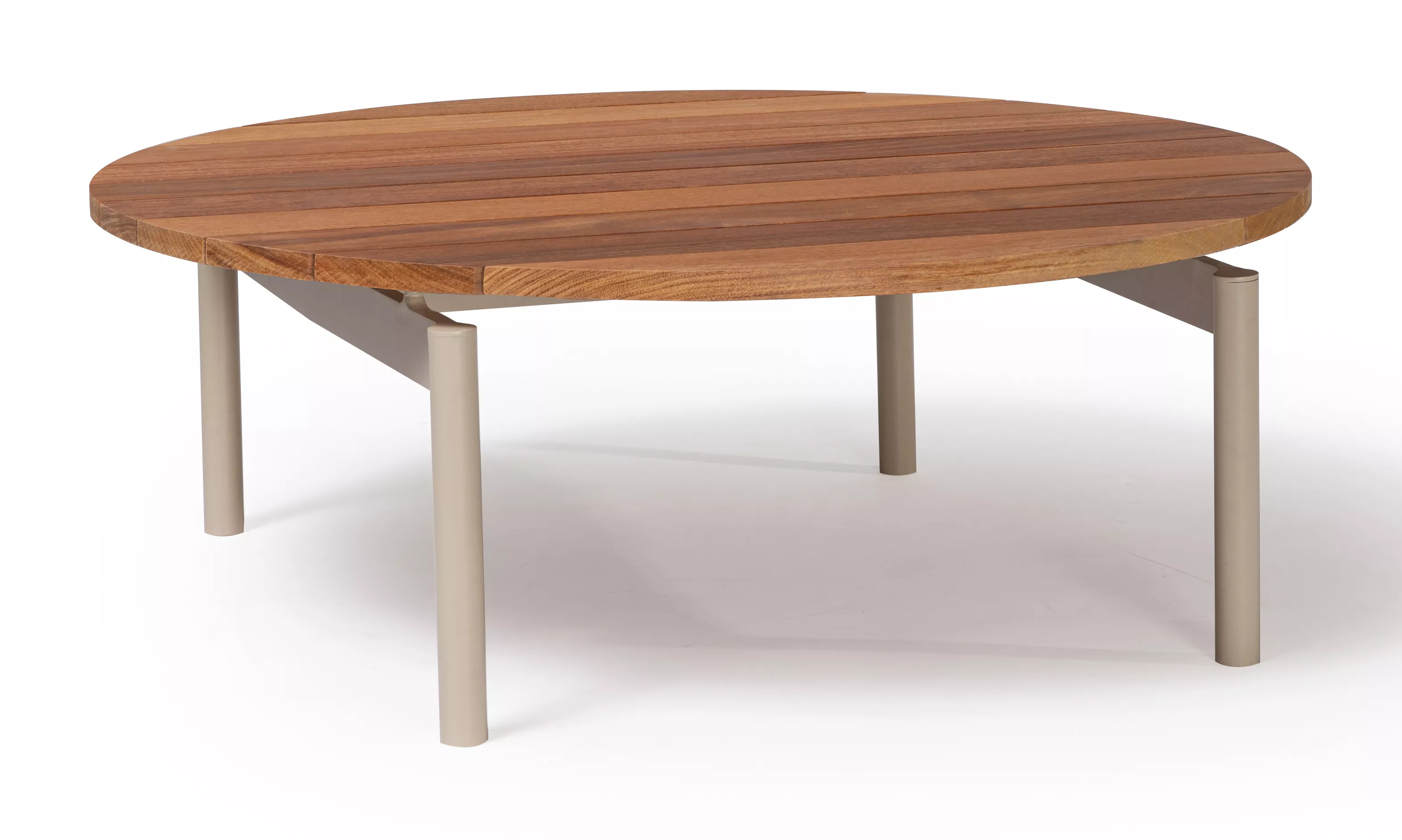 Mesa de Centro Pilotis Redonda Tampo em Madeira - Alta
